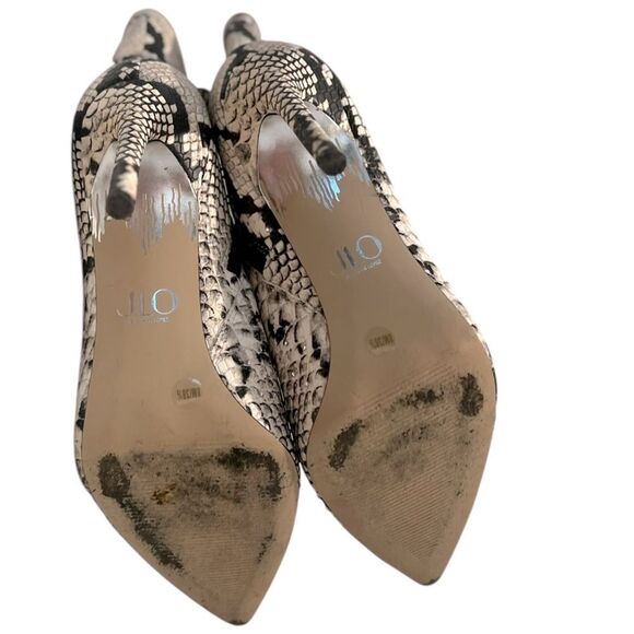 JLo Jennifer Lopez Frankalina Snake Print Rhinestone Booties Size 8 - Picture 6 of 7
